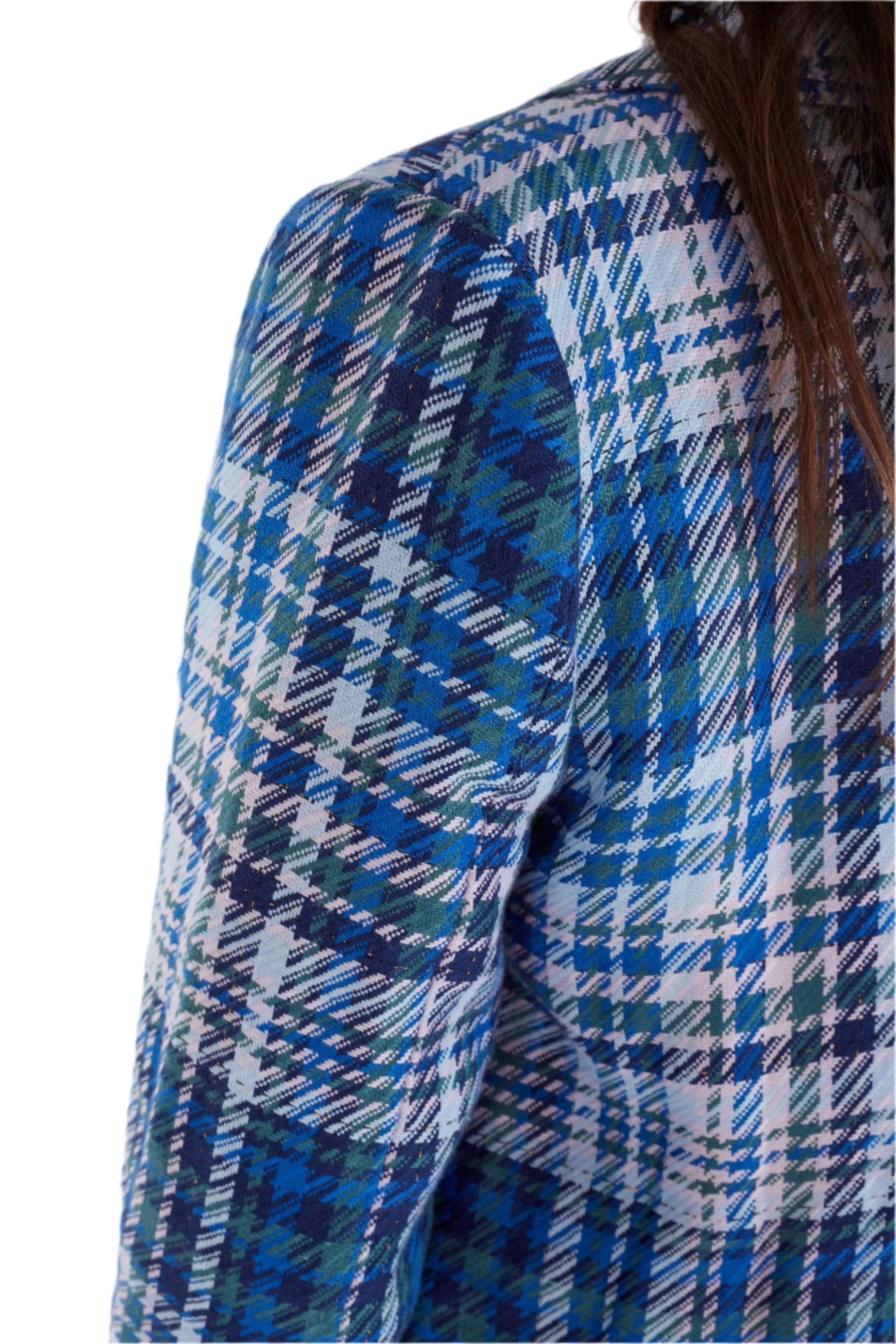 ELK RANIE JACKET - BLUE MULTI CHECK