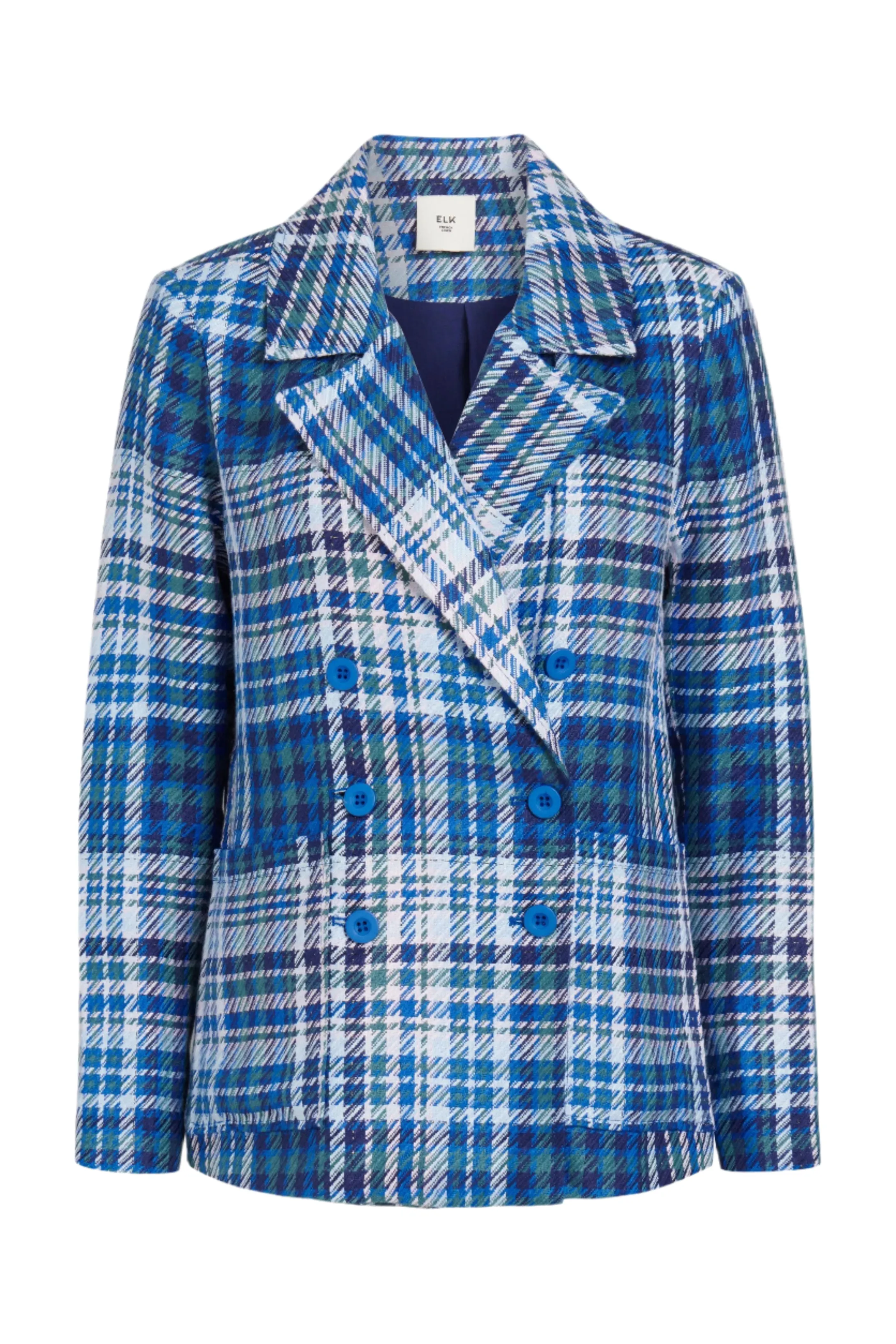 ELK RANIE JACKET - BLUE MULTI CHECK