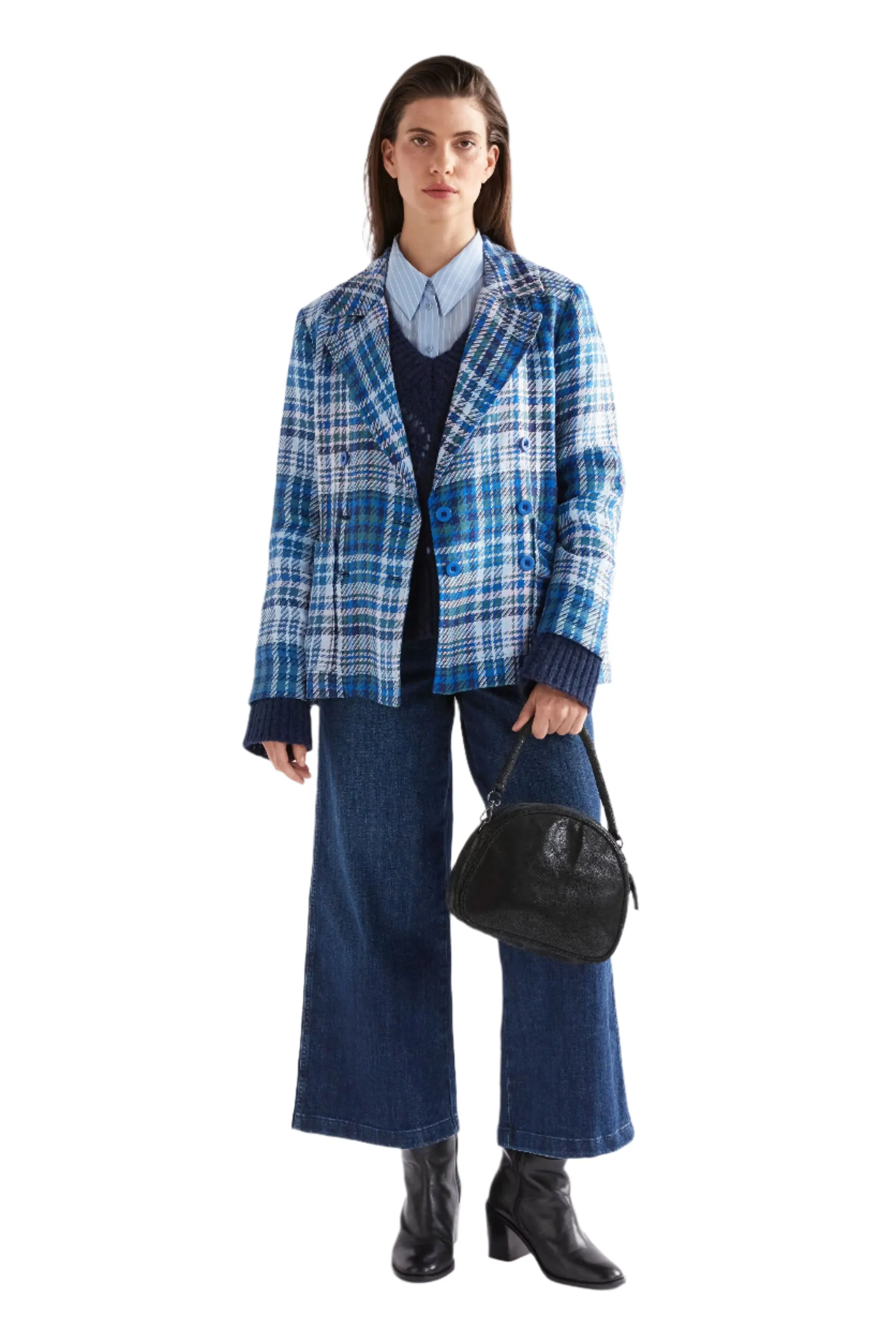 ELK RANIE JACKET - BLUE MULTI CHECK