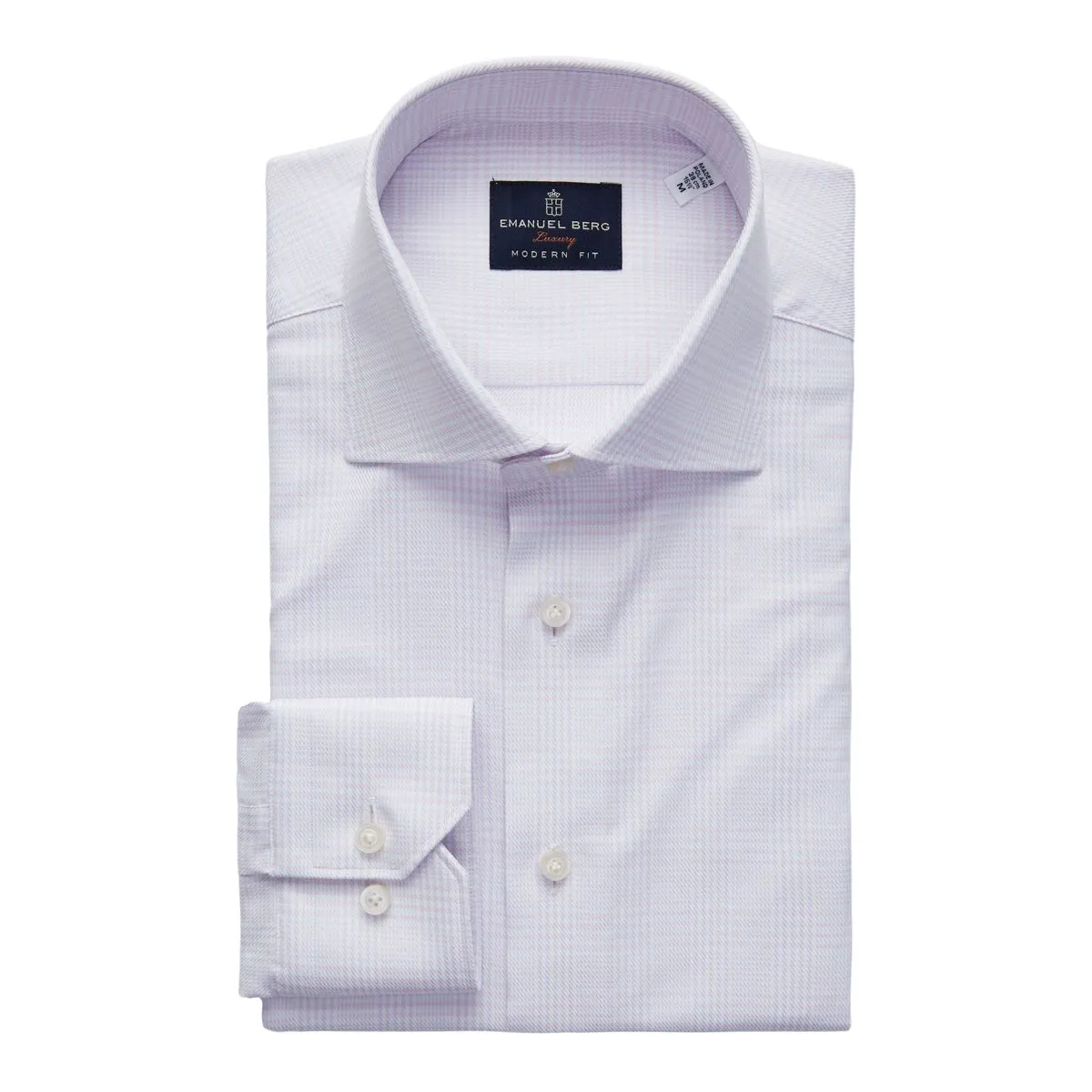 Emanuel Berg Light Pink and Blue Check Dress Shirt