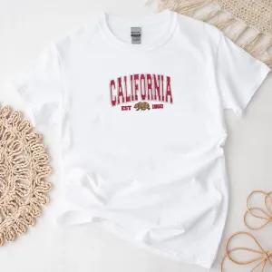 Embroidered California Bear T-shirt, California Shirt Women, California Shirt for Women, California Crewneck, California Gifts