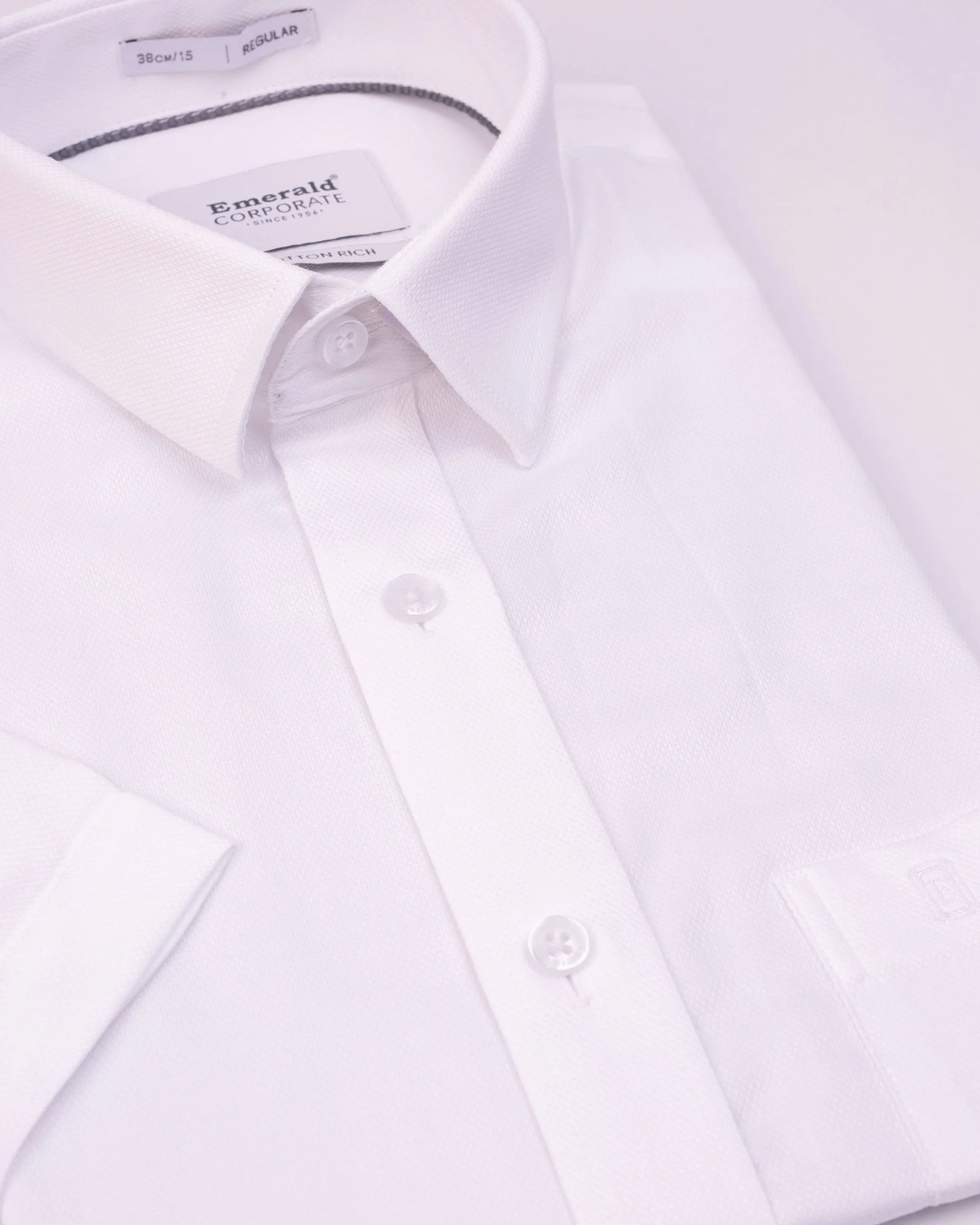 Emerald Corporate Dobby Regular Fit-Fog