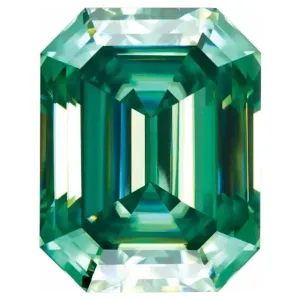 Emerald Step Cut FAB Green Moissanite Loose Stone
