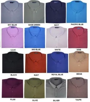 ESPIONAGE EASY CARE LONG SLEEVE BUTTON DOWN COLLAR SHIRTS SIZE 2XL TO 8X  Multiple Options