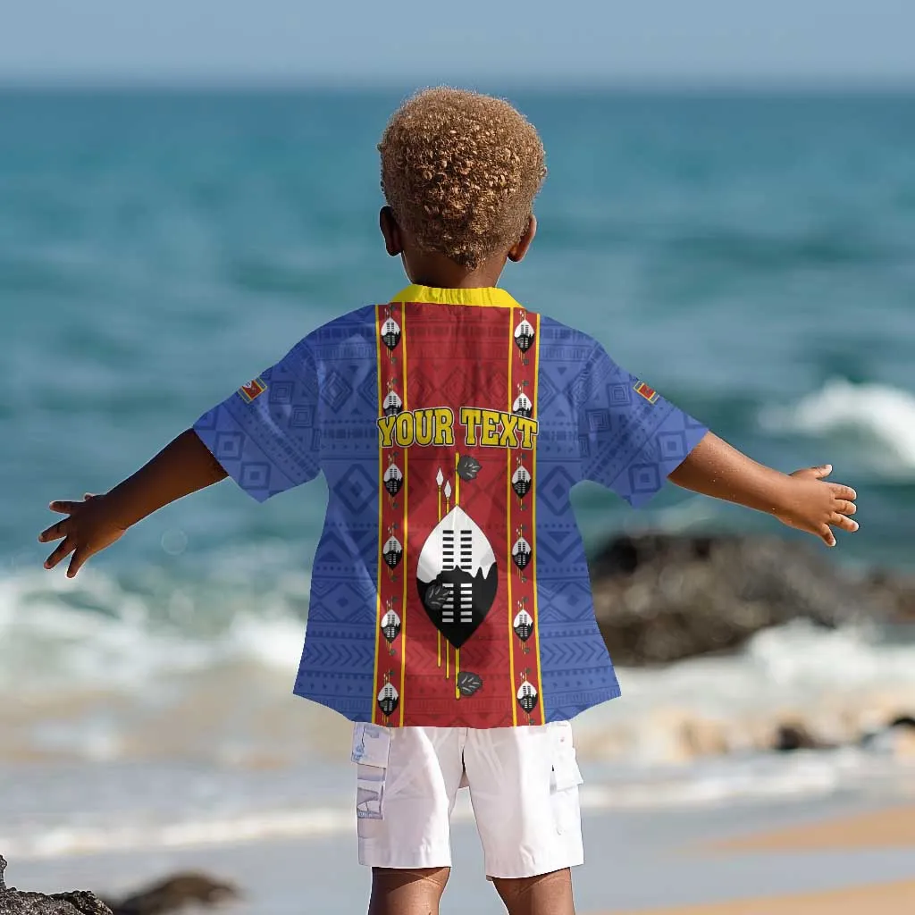 Eswatini African Pattern Kid Hawaiian Shirt Swaziland Shield Siyinqaba LT01
