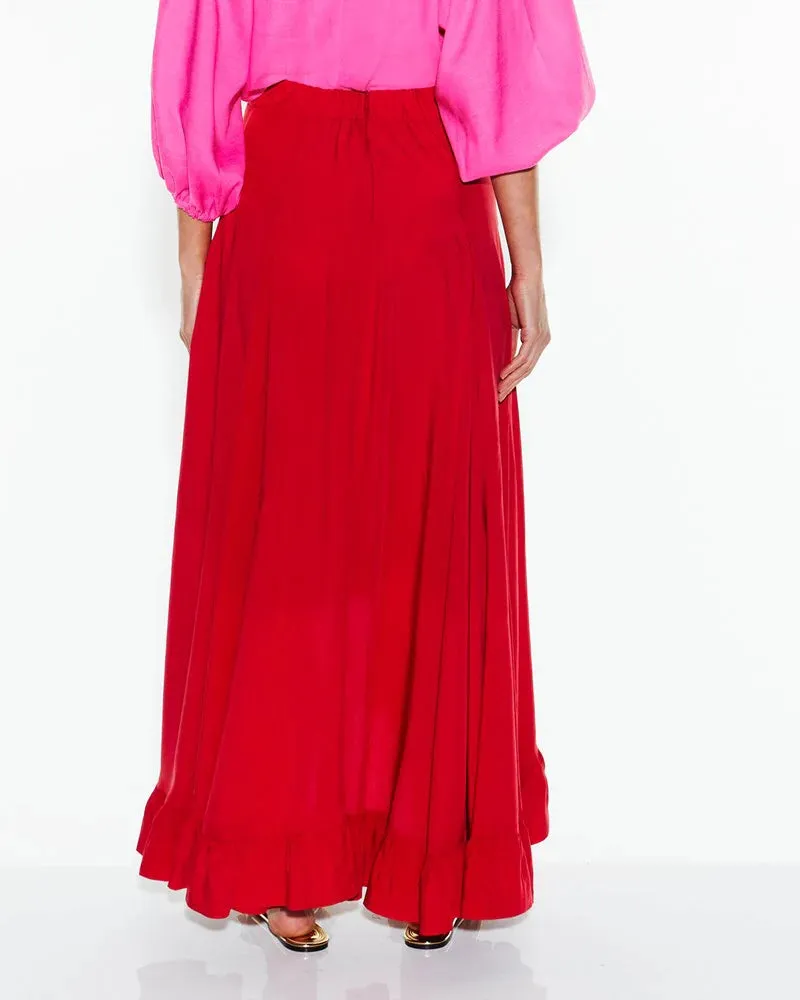 Fate & Becker - All Night Ruffle Skirt - Lipstick Red
