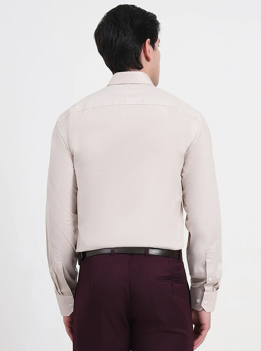 Fawn Solid Regular Fit Formal Shirt | JadeBlue