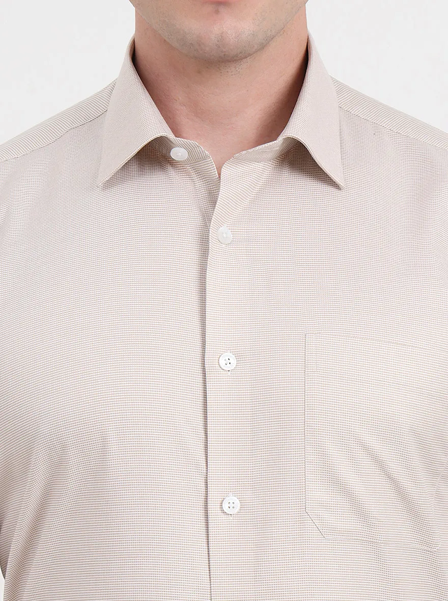 Fawn Solid Regular Fit Formal Shirt | JadeBlue