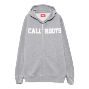 Felt Logo Zip Hoodie Gray