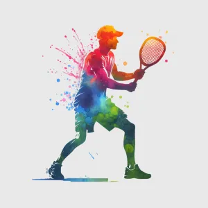Female Pickleball Action Silhouette Transfer