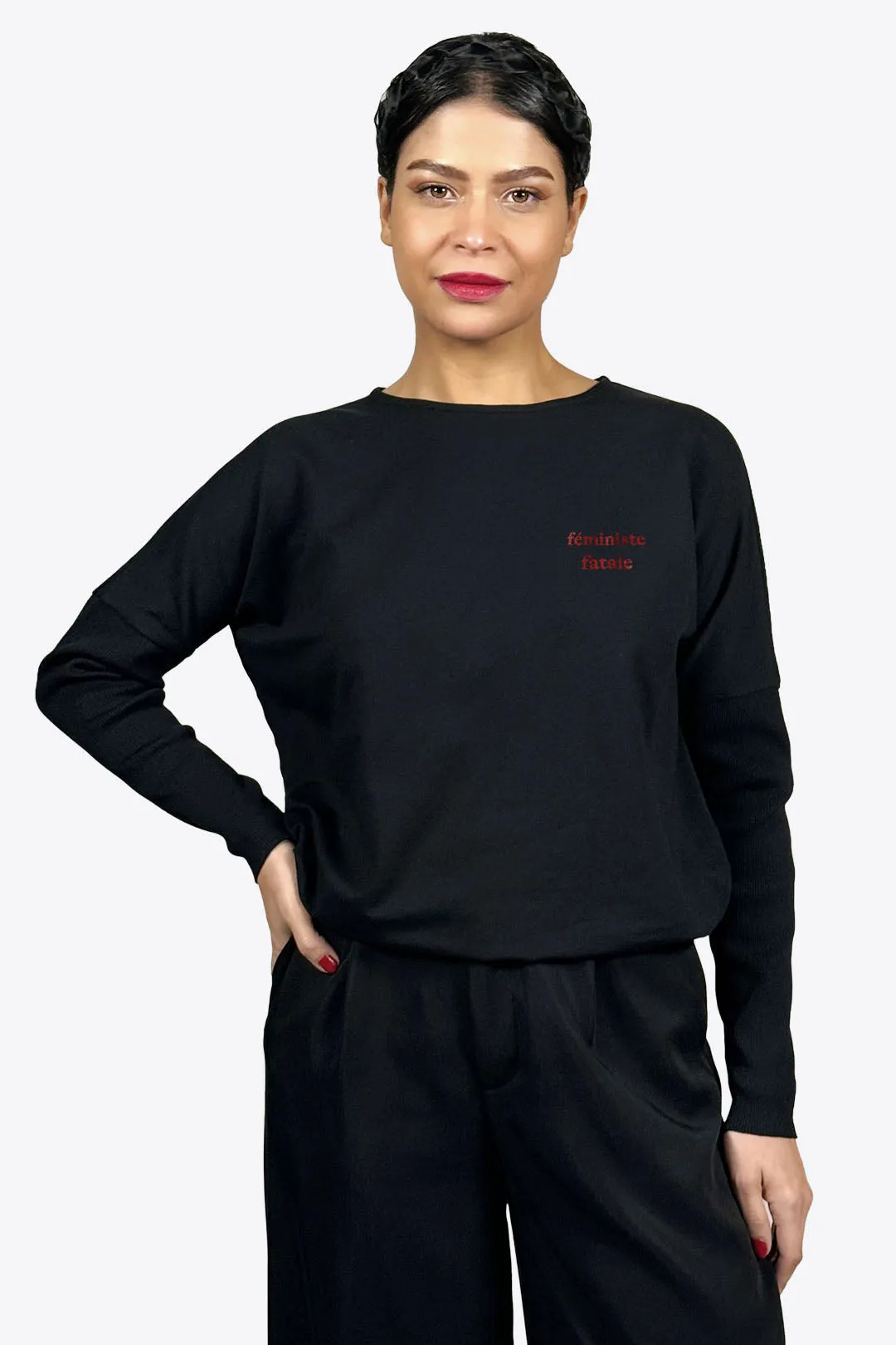 FEMINISTE FATALE fitted smart-shirt