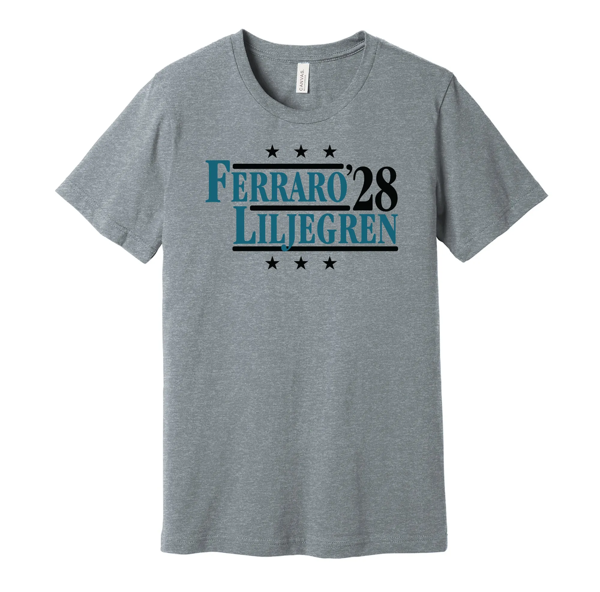 Ferraro & Liljegren '28 - San Jose Hockey Political Campaign Parody T-Shirt - Hyper Than Hype Shirts