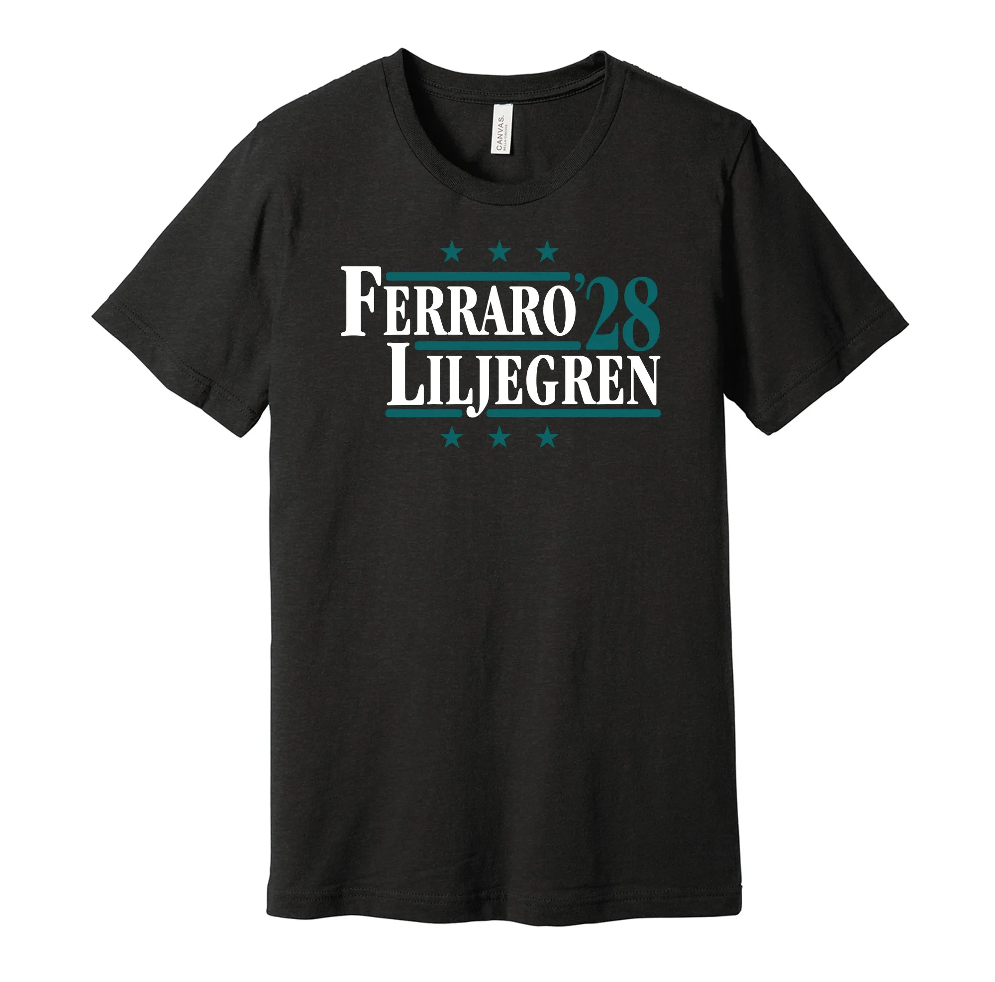 Ferraro & Liljegren '28 - San Jose Hockey Political Campaign Parody T-Shirt - Hyper Than Hype Shirts