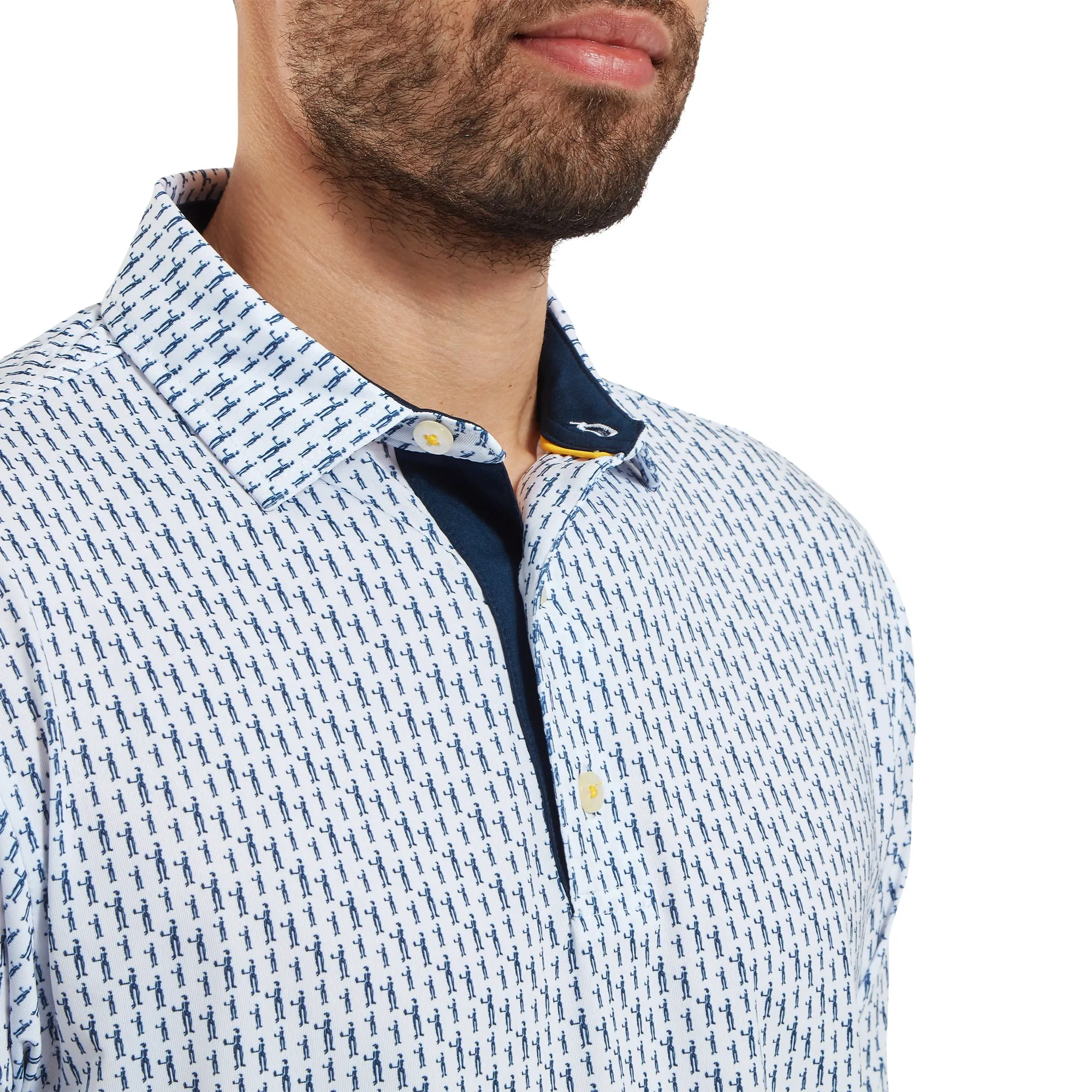 Figure Print Lisle Print Polo Shirt