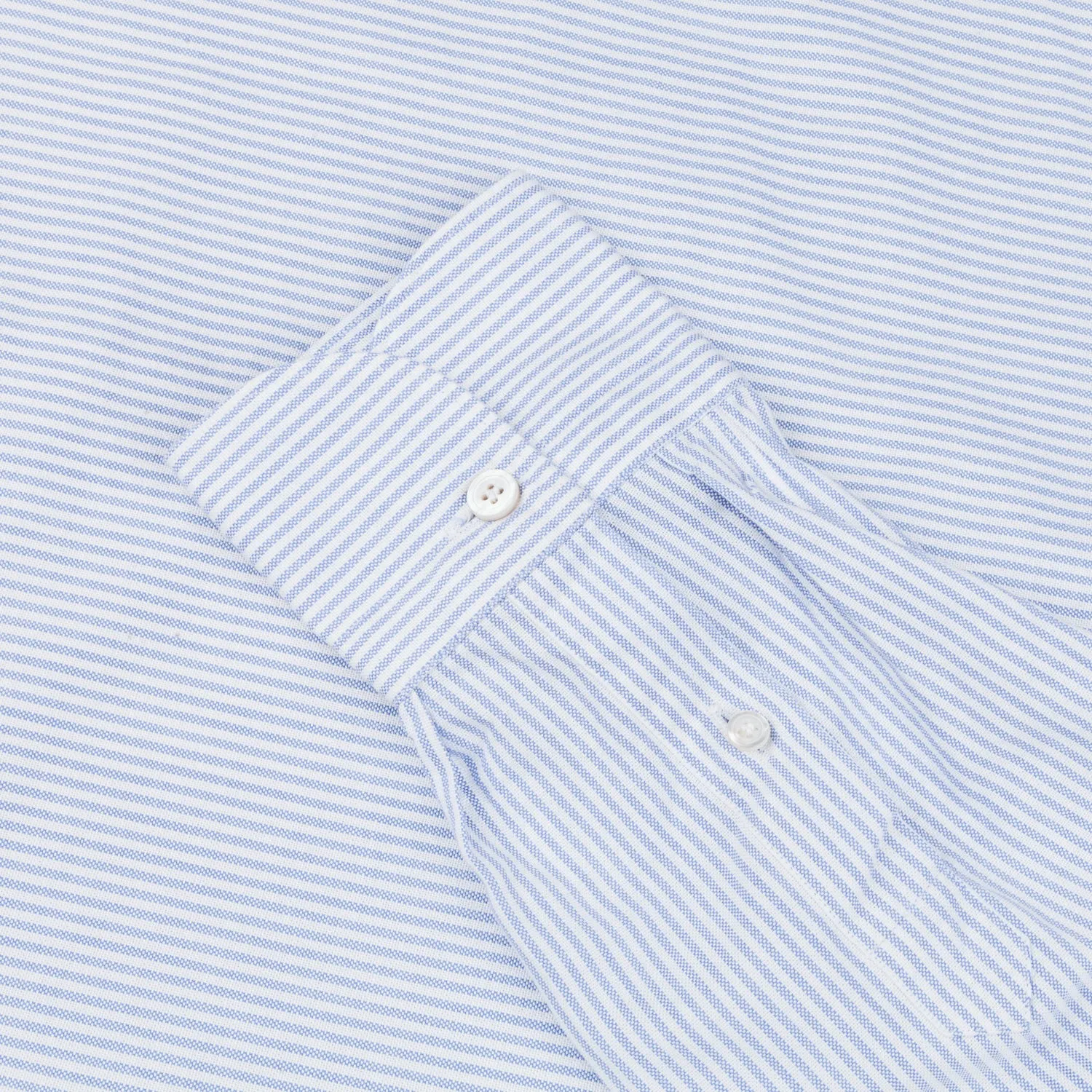 Finamore Gaeta Shirt Lucio Collar brushed oxford light blue stripe
