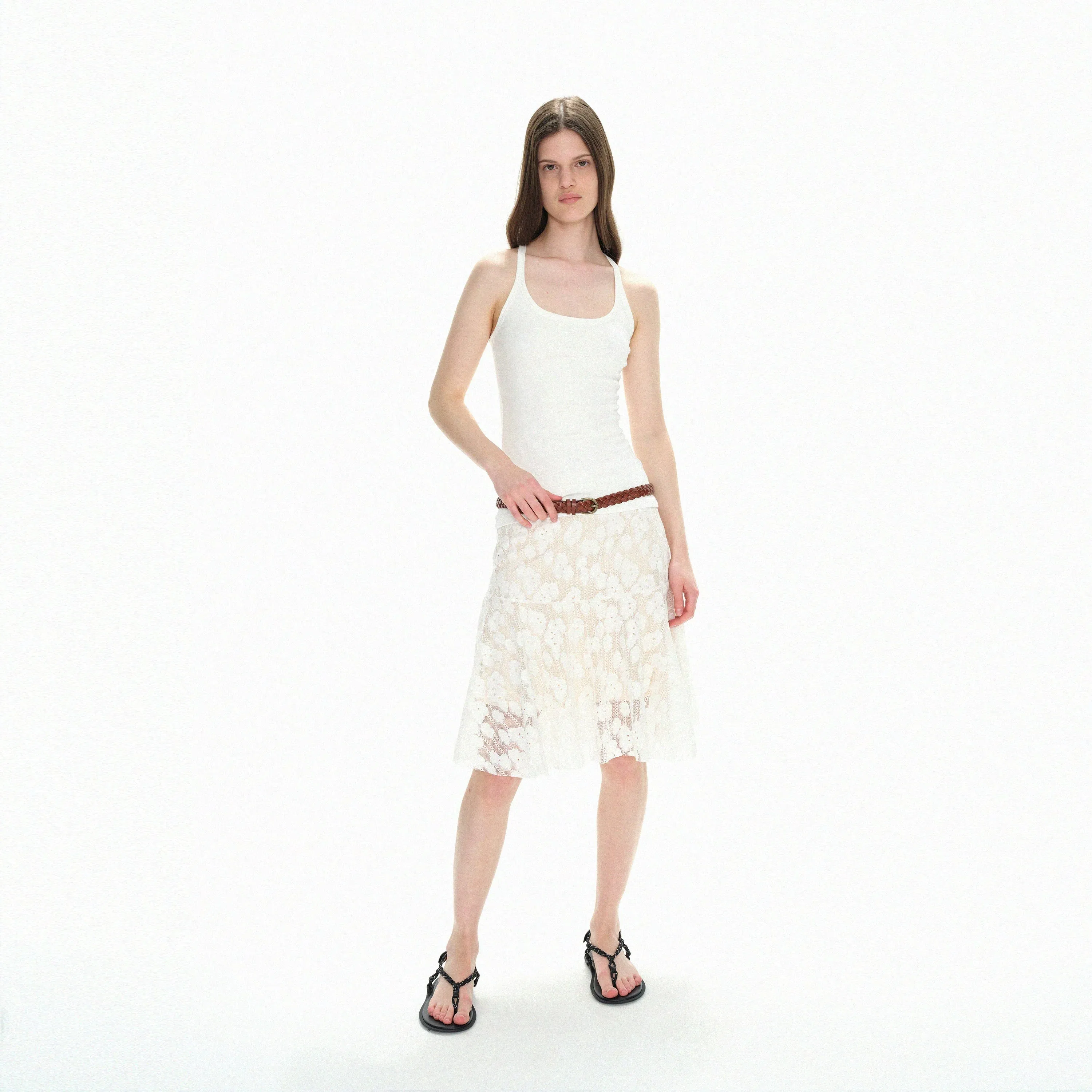 Floral Lace Skirt Set