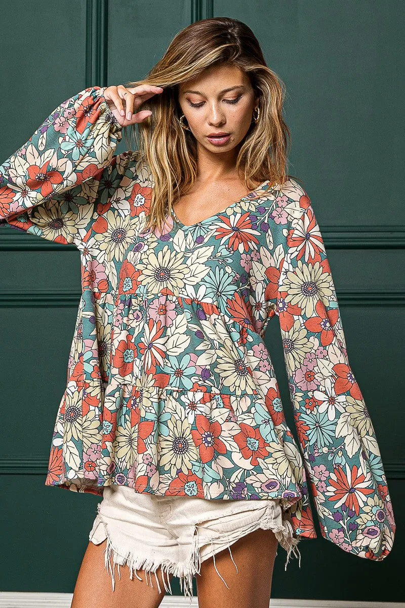Flower BabyDoll Blouse