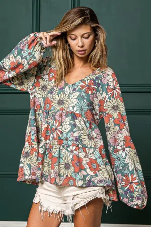 Flower BabyDoll Blouse