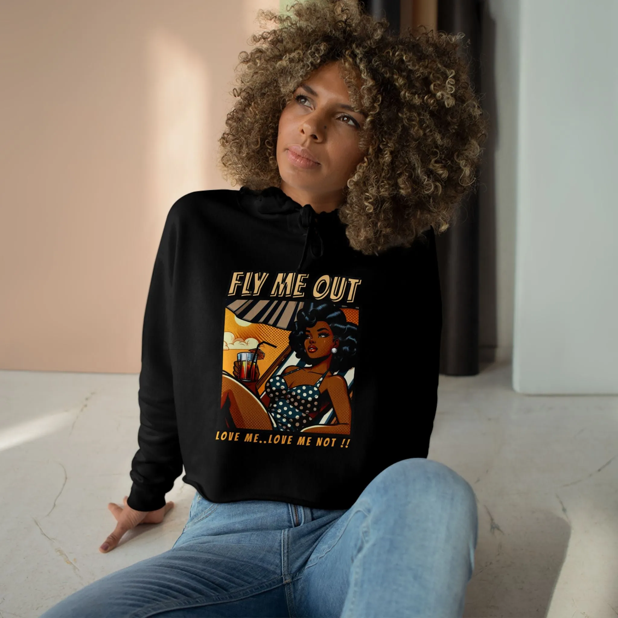 ‘FLY ME OUT’ CROP HOODIE (LOVE ME LOVE ME NOT)