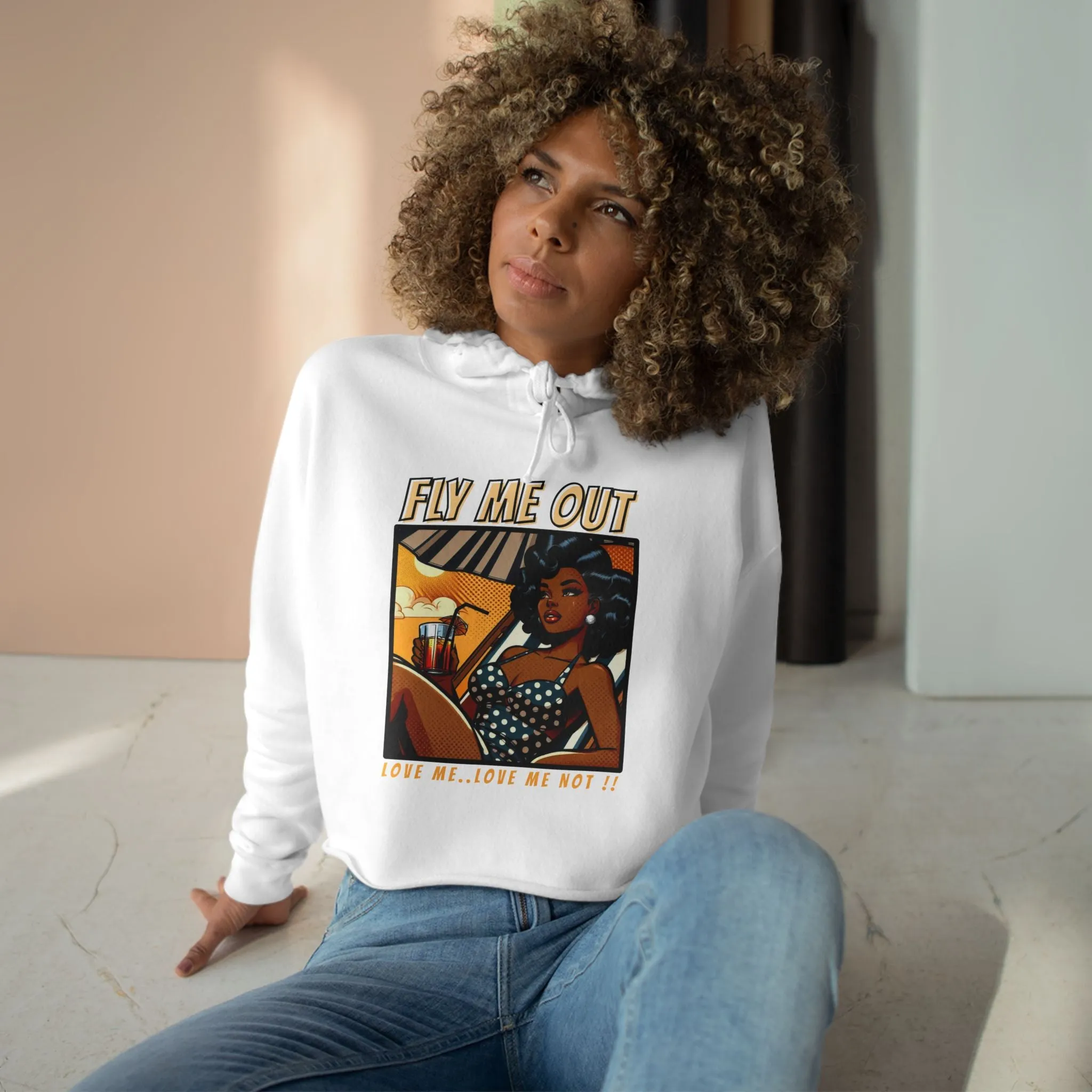 ‘FLY ME OUT’ CROP HOODIE (LOVE ME LOVE ME NOT)