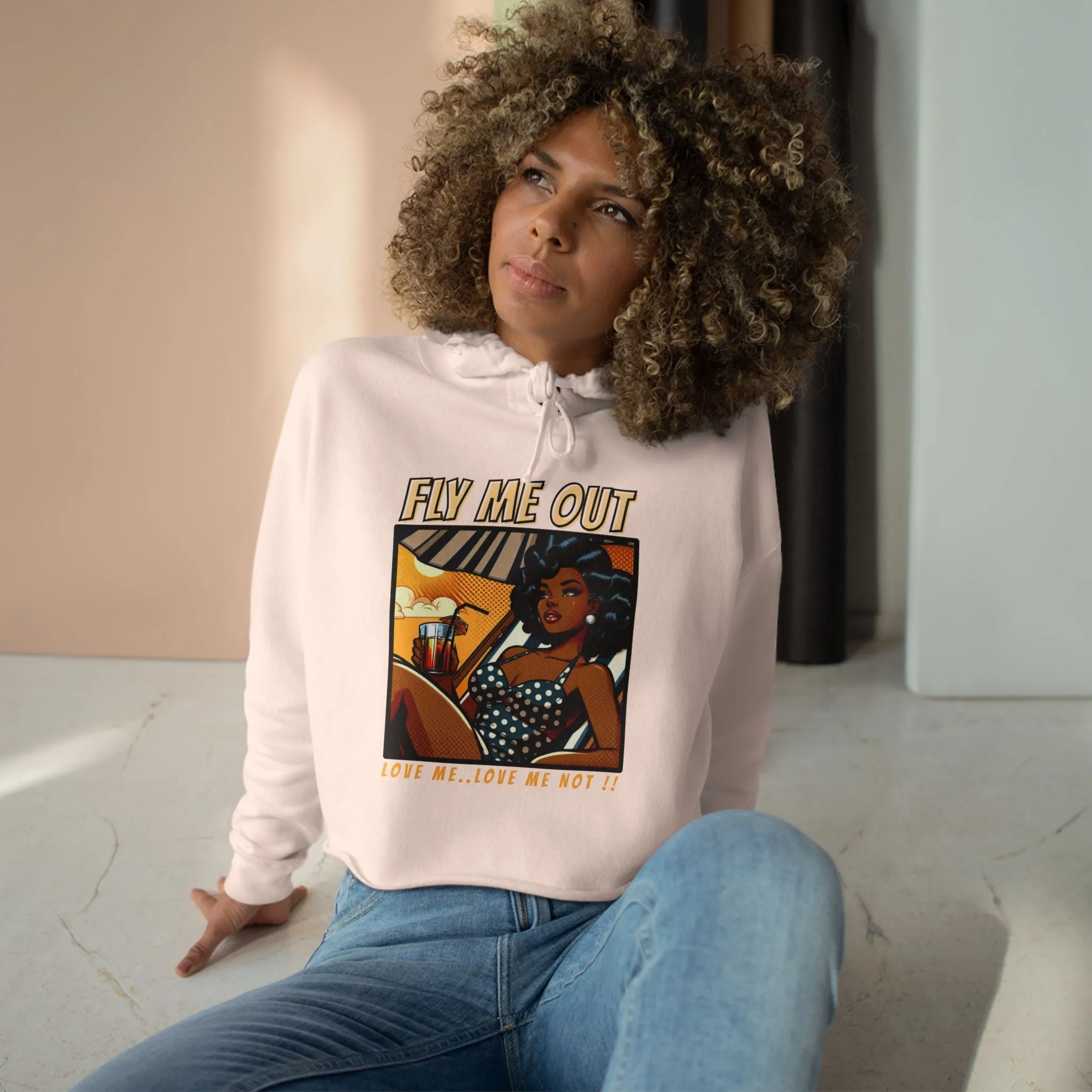 ‘FLY ME OUT’ CROP HOODIE (LOVE ME LOVE ME NOT)