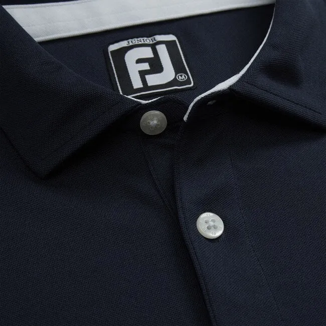 FootJoy Boy's SOLID PIQUE SELF NAVY