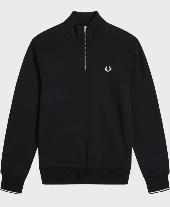 Fred Perry M3574 Half Zip Sweatshirt 102 Black