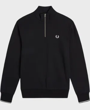 Fred Perry M3574 Half Zip Sweatshirt 102 Black