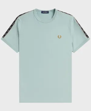 Fred Perry M4613 Contrast Tape Ringer T-Shirt W26 Silver Blue / Warm Grey