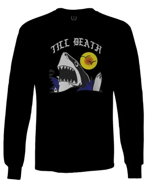 Front Shark Summer Vibe Cool Graphic Surf Till Death Society mens Long sleeve t shirt