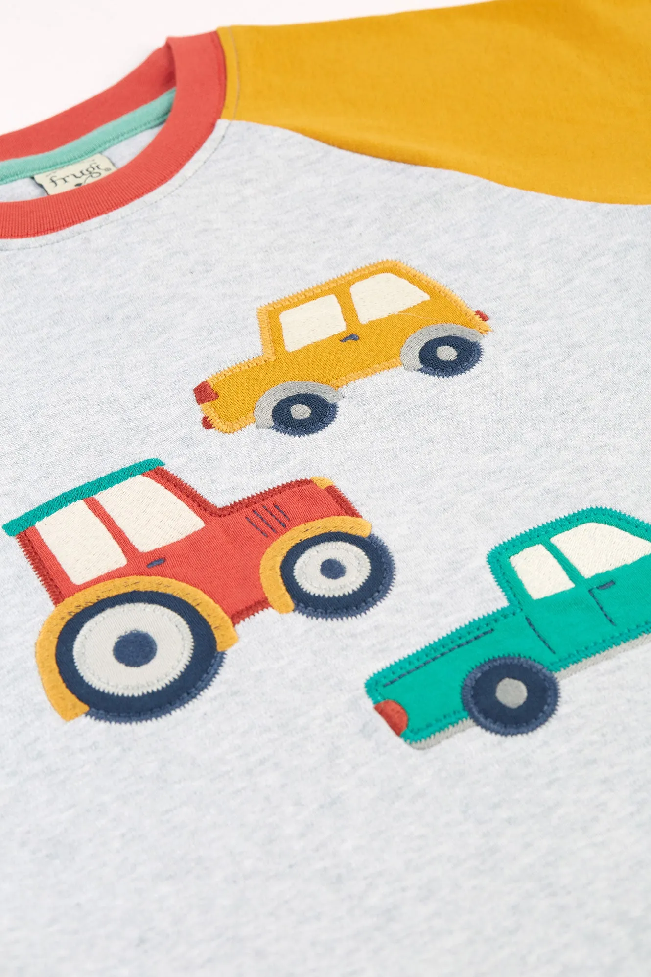 Frugi Baby Boys Colourblock Alfie Vehicles Top
