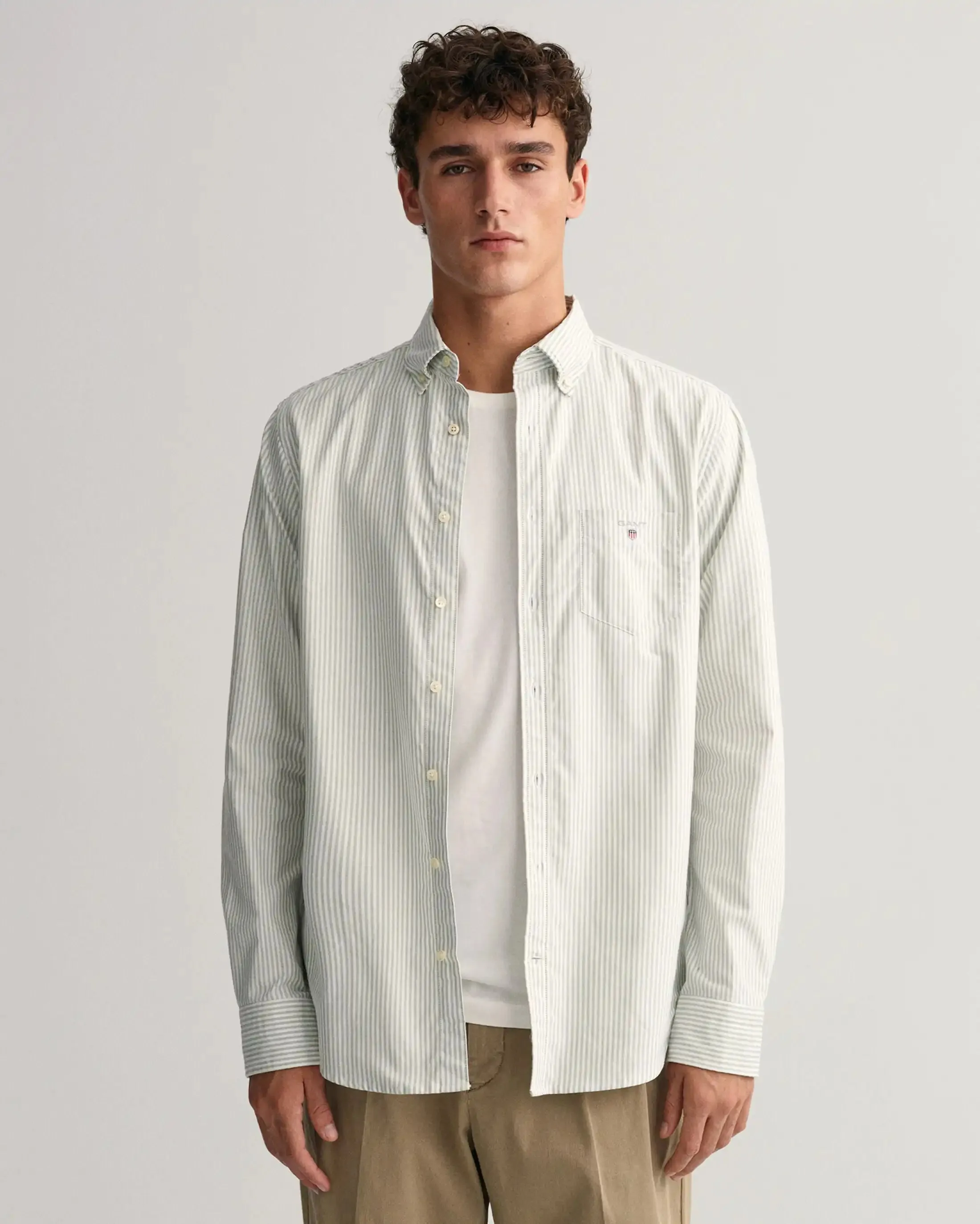 GANT Men's Shirt Regular Oxford Banker Milky Matcha