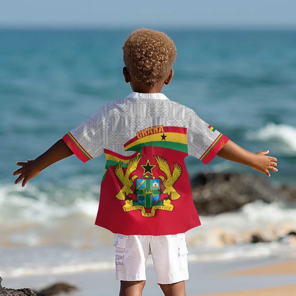 Ghana Independence Day Kid Hawaiian Shirt Gana Map Happy 67 Years Anniversary LT14