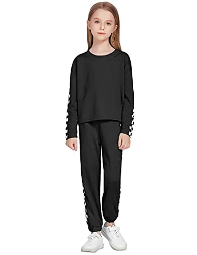 Girls' Plaid Tracksuit Sets