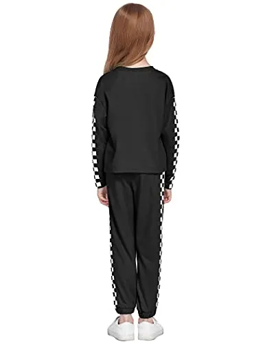 Girls' Plaid Tracksuit Sets