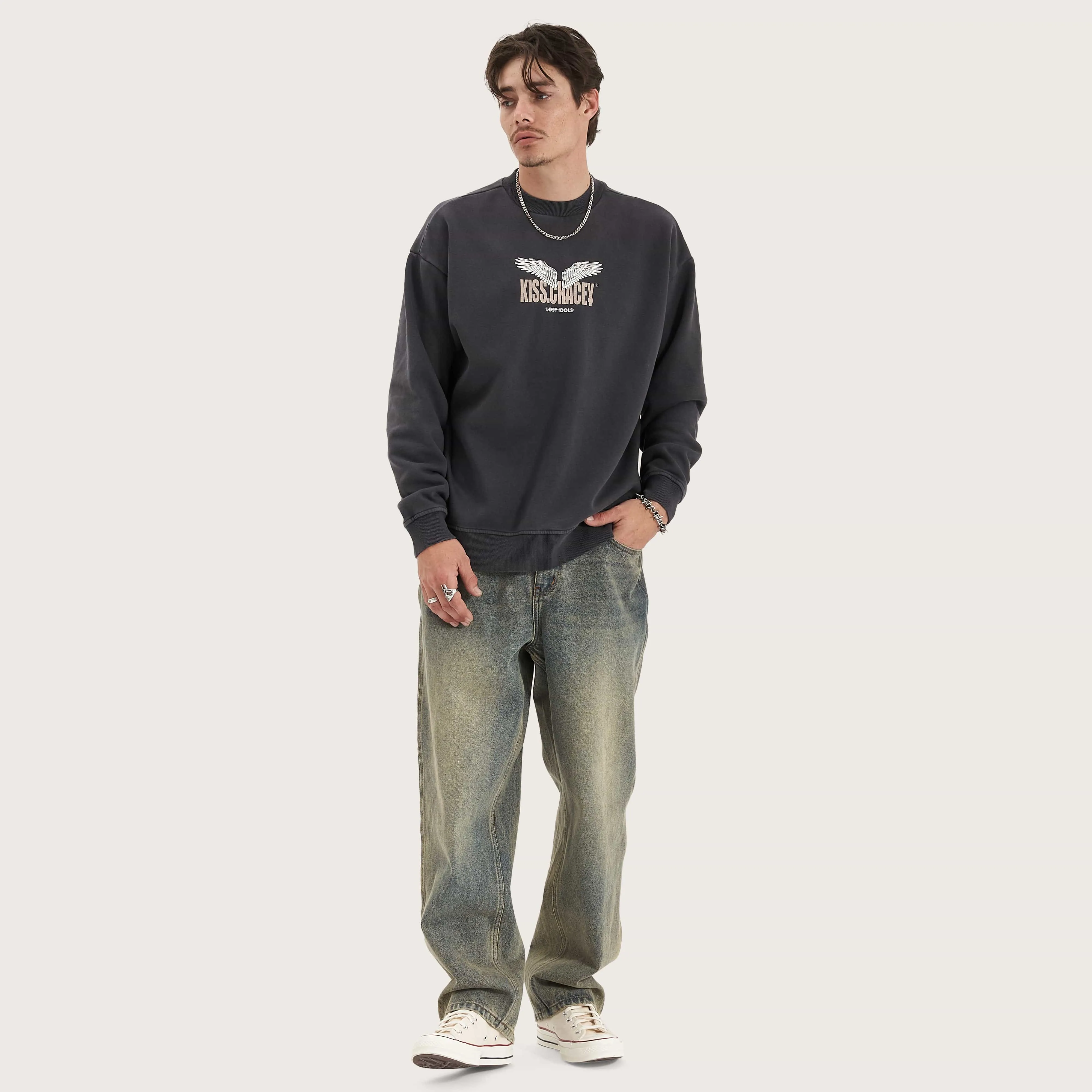 Glide  Heavy Relaxed Jumper Pigment Asphalt