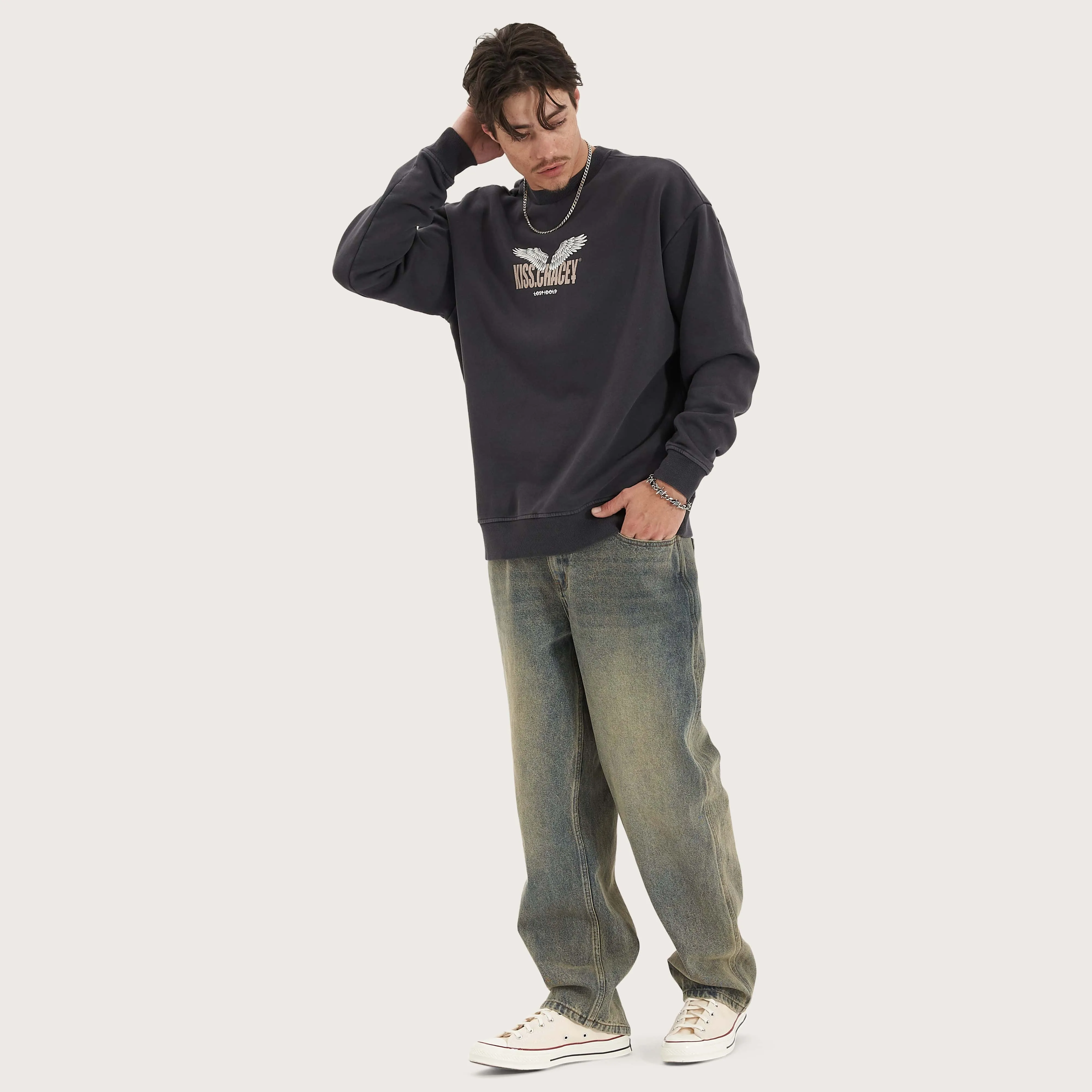 Glide  Heavy Relaxed Jumper Pigment Asphalt