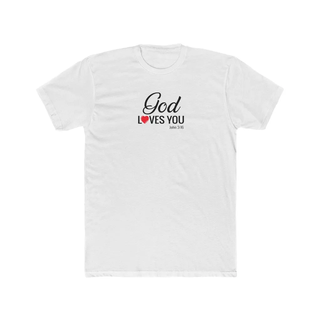 God loves You Men's Cotton Crew Tee