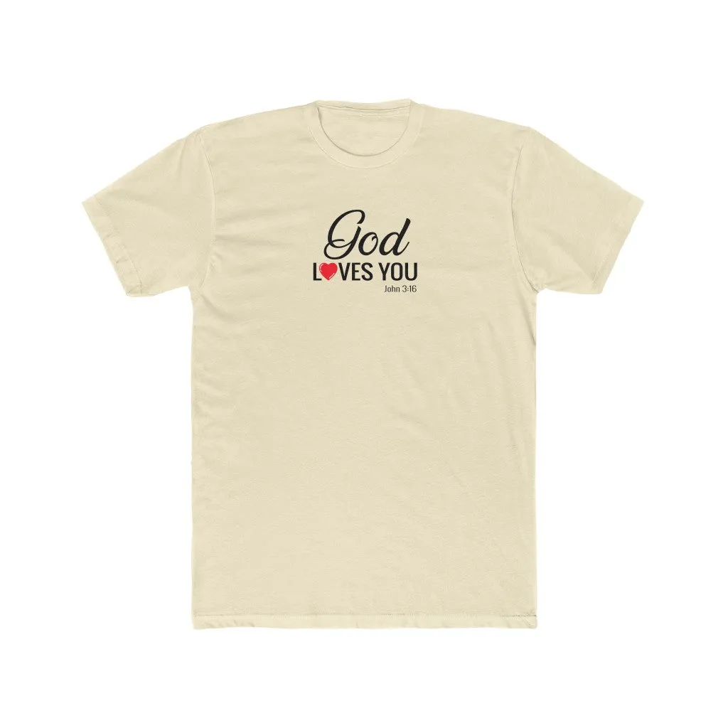 God loves You Men's Cotton Crew Tee