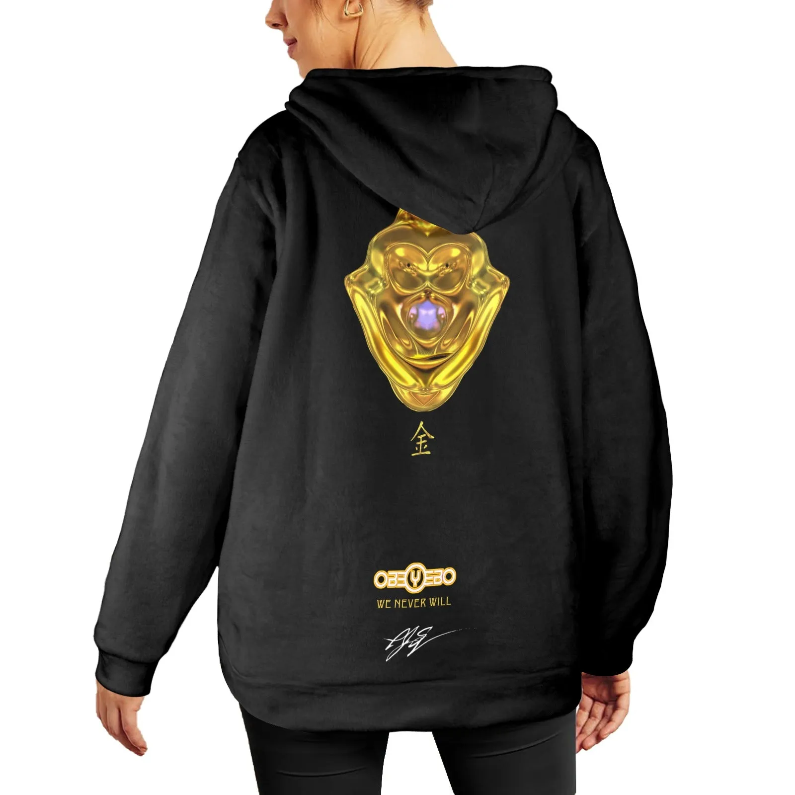 Gold Women's Flannel Hoodie