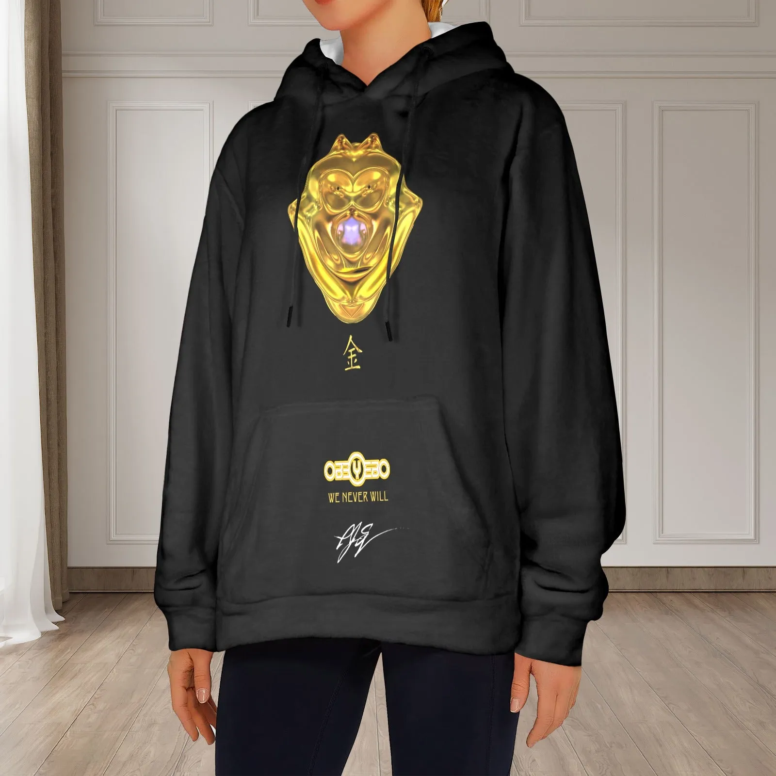 Gold Women's Flannel Hoodie