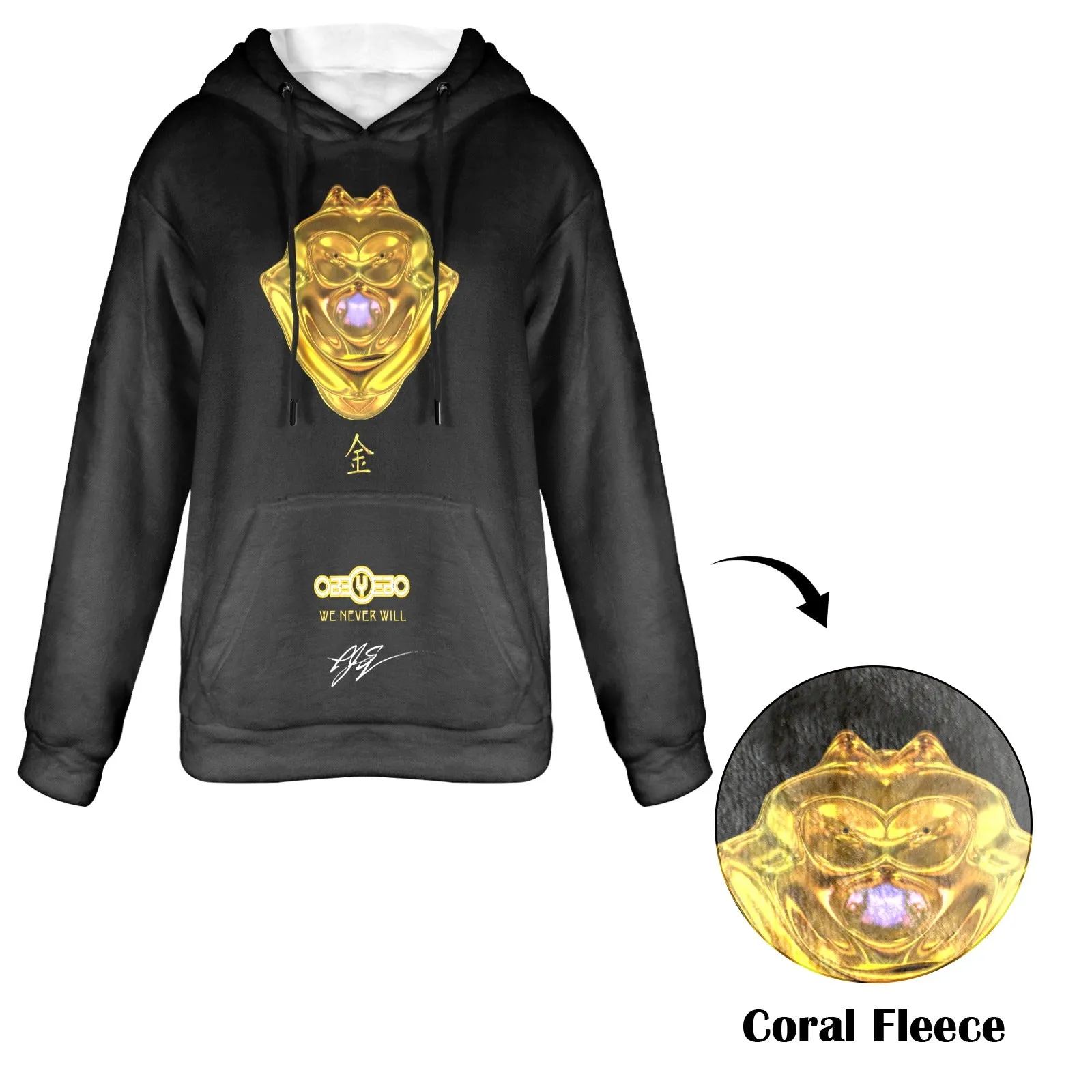 Gold Women's Flannel Hoodie