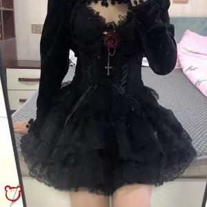 Gothic Lace Black Skirt