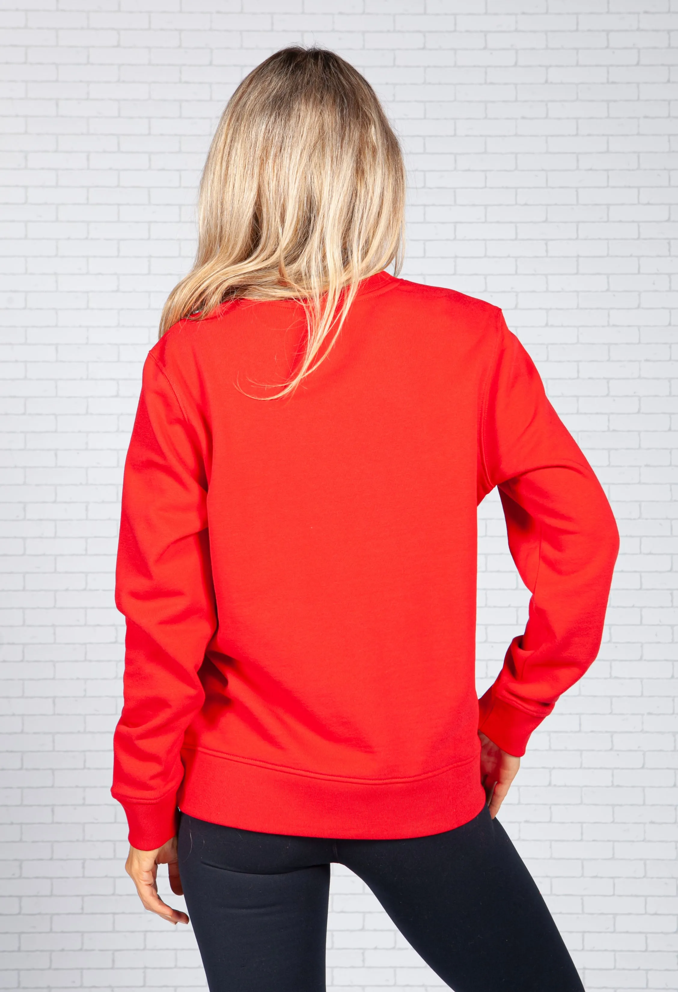 GRAPHIC CREW NECK SWEATSHIRT IN PRIMARY RED