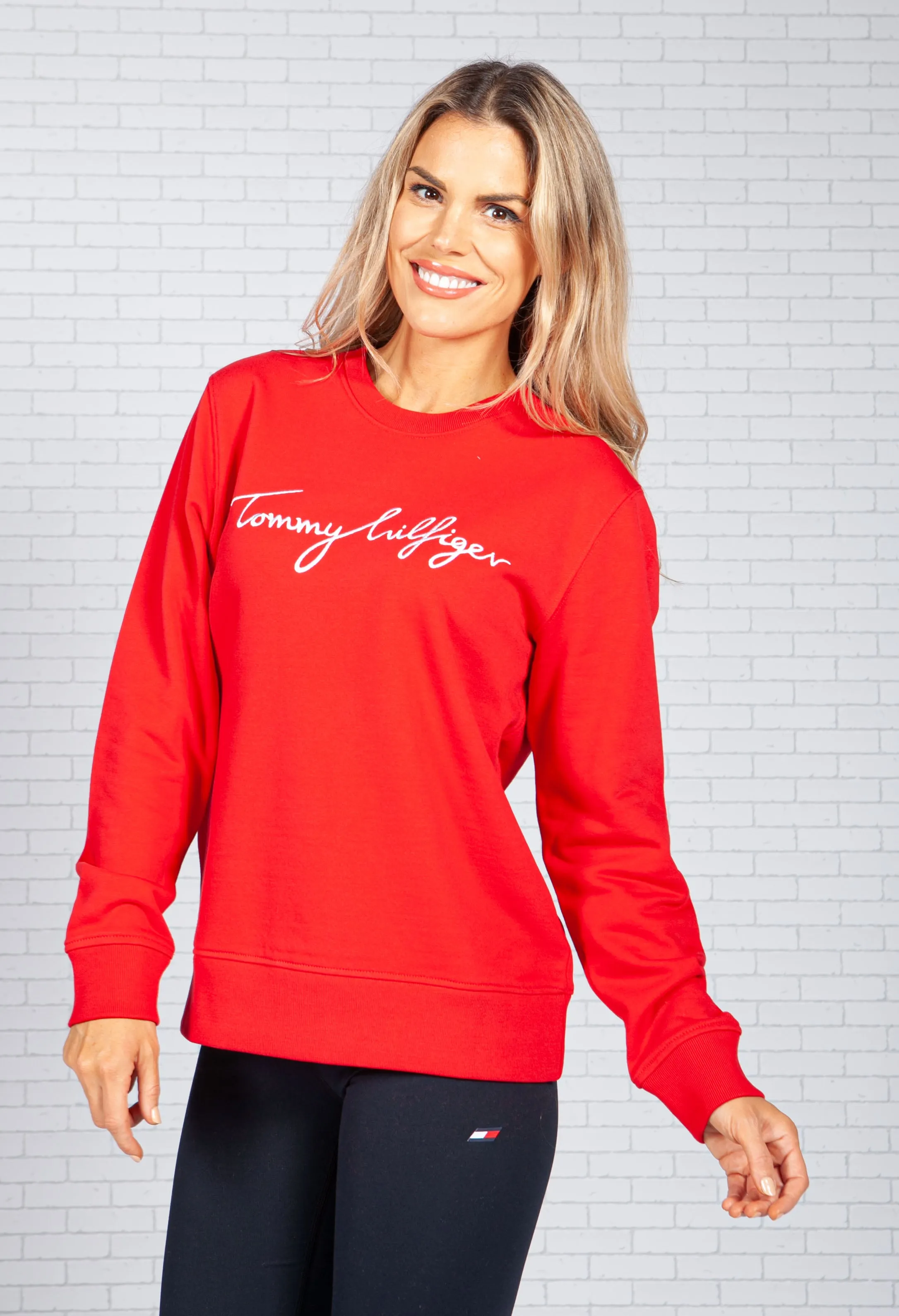 GRAPHIC CREW NECK SWEATSHIRT IN PRIMARY RED