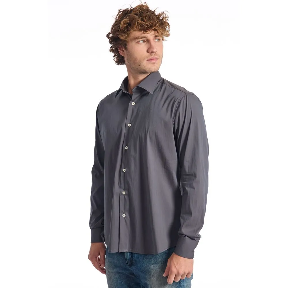 Gray Cotton Mens Shirt