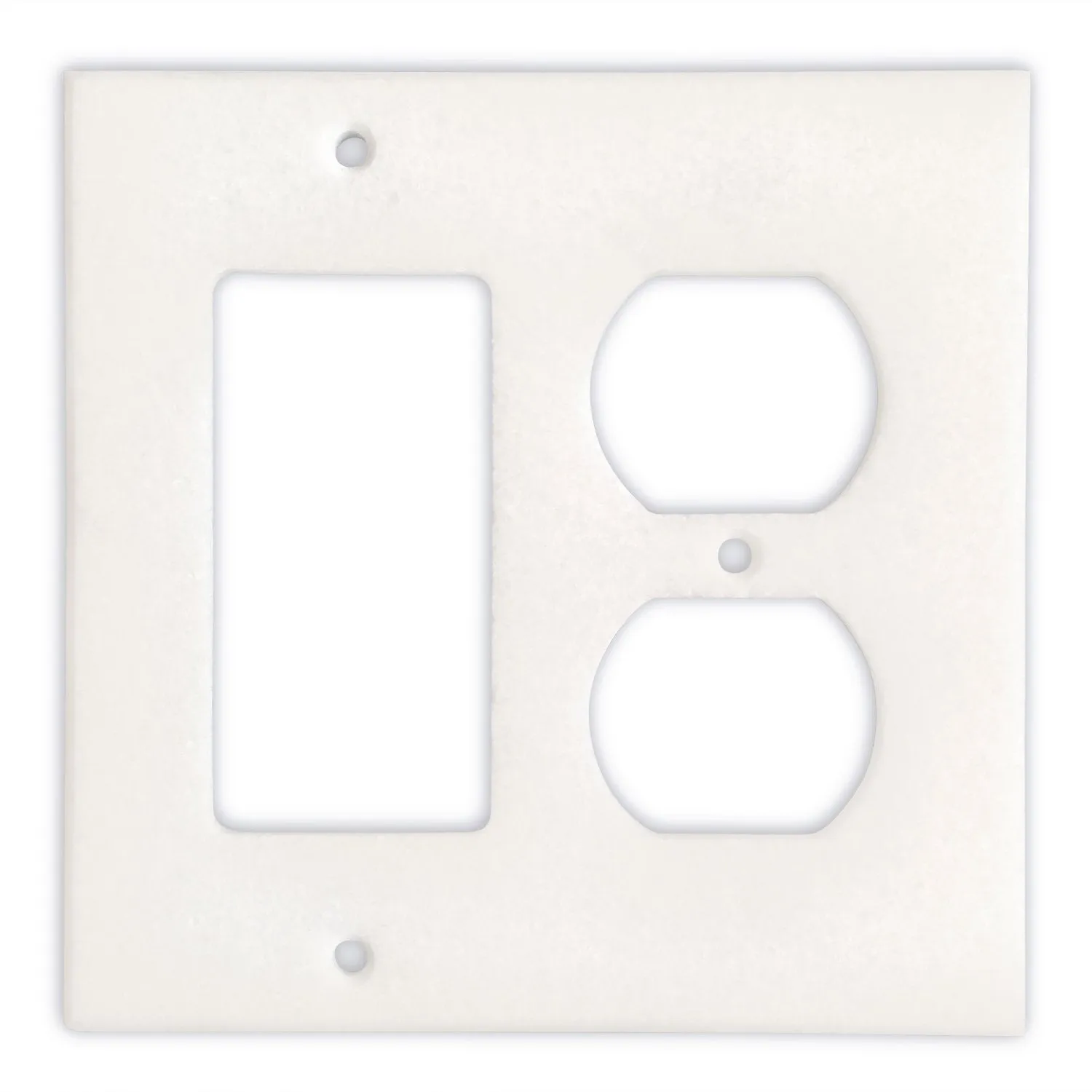 Greek Thassos White Marble Switch Plate Cover, Polished-ROCKER DUPLEX