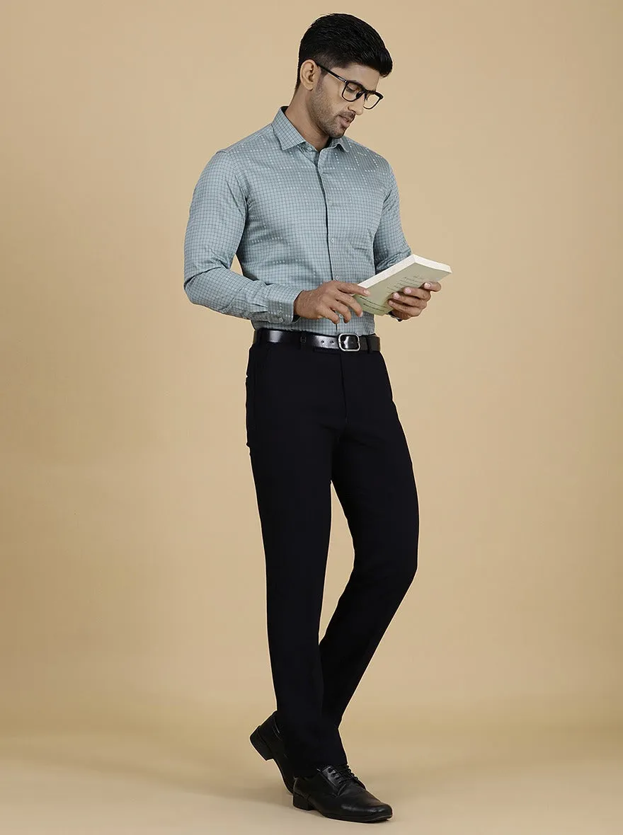 Green Checked Slim Fit Formal Shirt | Metal