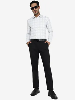 Grey Checked Slim Fit Formal Shirt | JadeBlue