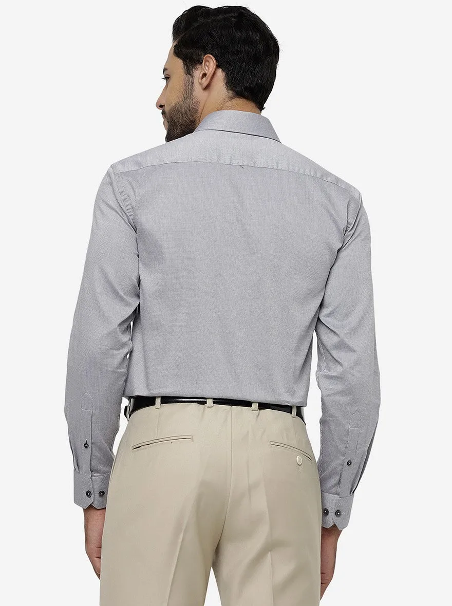 Grey Solid Regular Fit Formal Shirt | JadeBlue